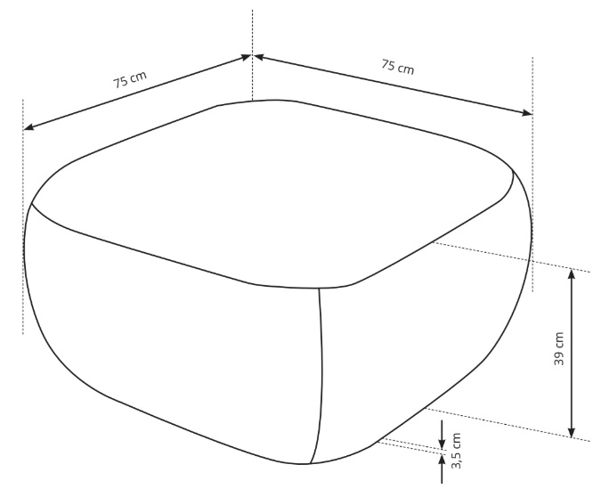 LIO Pufa obita tkaniną Abriamo na niskich czarnych nóżkach - zdjęcie produktu
